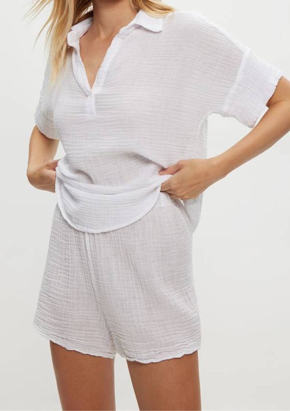 Michael Stars White Dream Gauze Flutter Shorts S NWT Coastal Quiet Luxury Beach